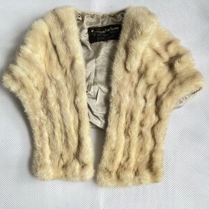 Siberian Fur Store Natural Blue Grey Mink Stole or Collar Azurene Hong Kong Vtg